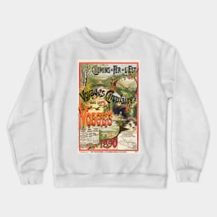 Les Vosges France Vintage Railroad Poster 1890 Crewneck Sweatshirt